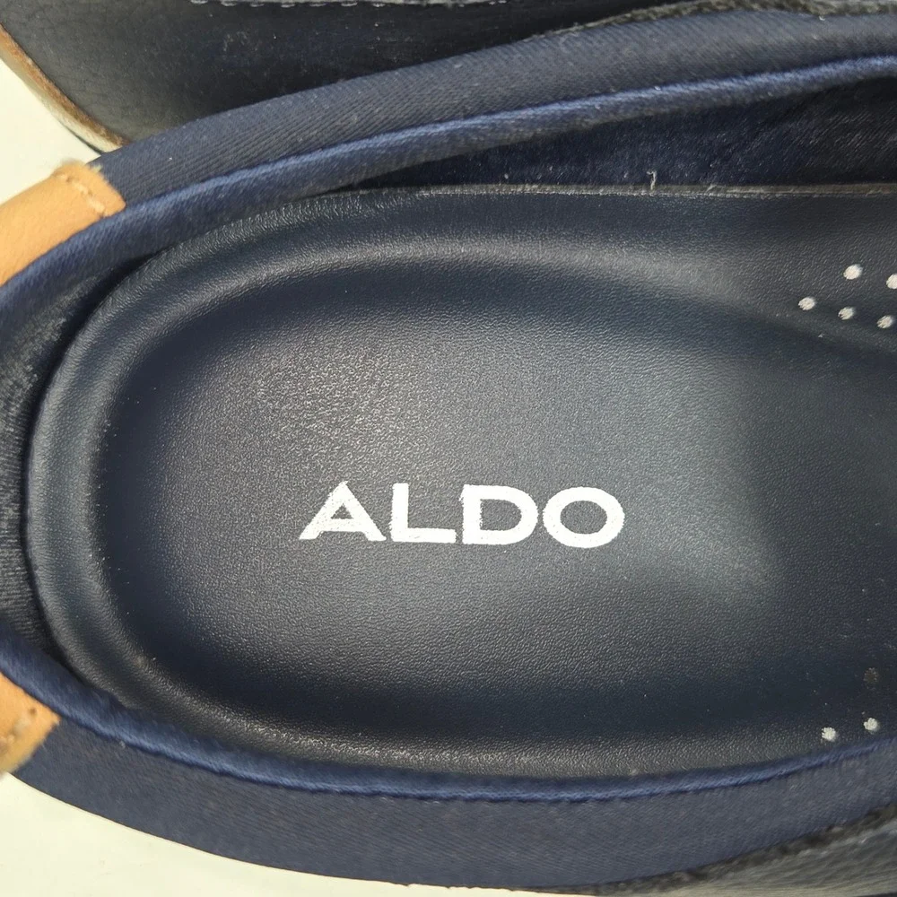 Aldo Mens Navy Blue Mesh Slip On Loafers Size 10 Casual Espadrille Sneakers AC93